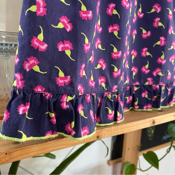 Oscar de La Renta Blue Pink Floral Print Ruffle Skirt 6 - Picture 7 of 11